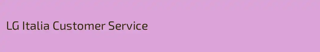 LG Italia Customer Service
